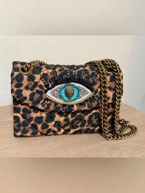Leopard Quilted Crossbody with Embroidered Eye Accent